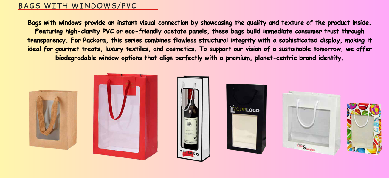 bag with pvc windows